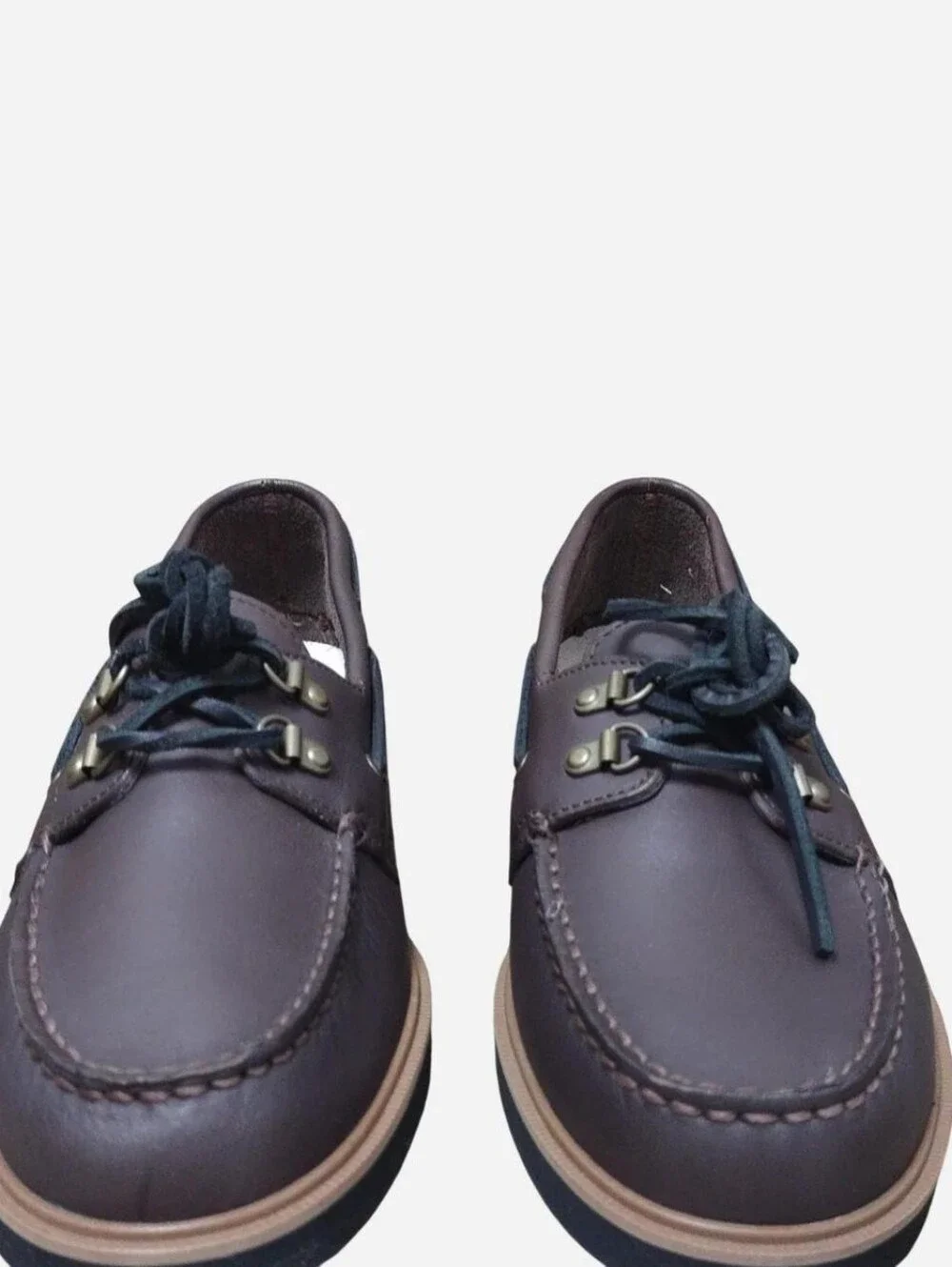 Sperry Men’s Dark Brown Leather Boat Shoes with 2 Eyelet Lace Up Size 11